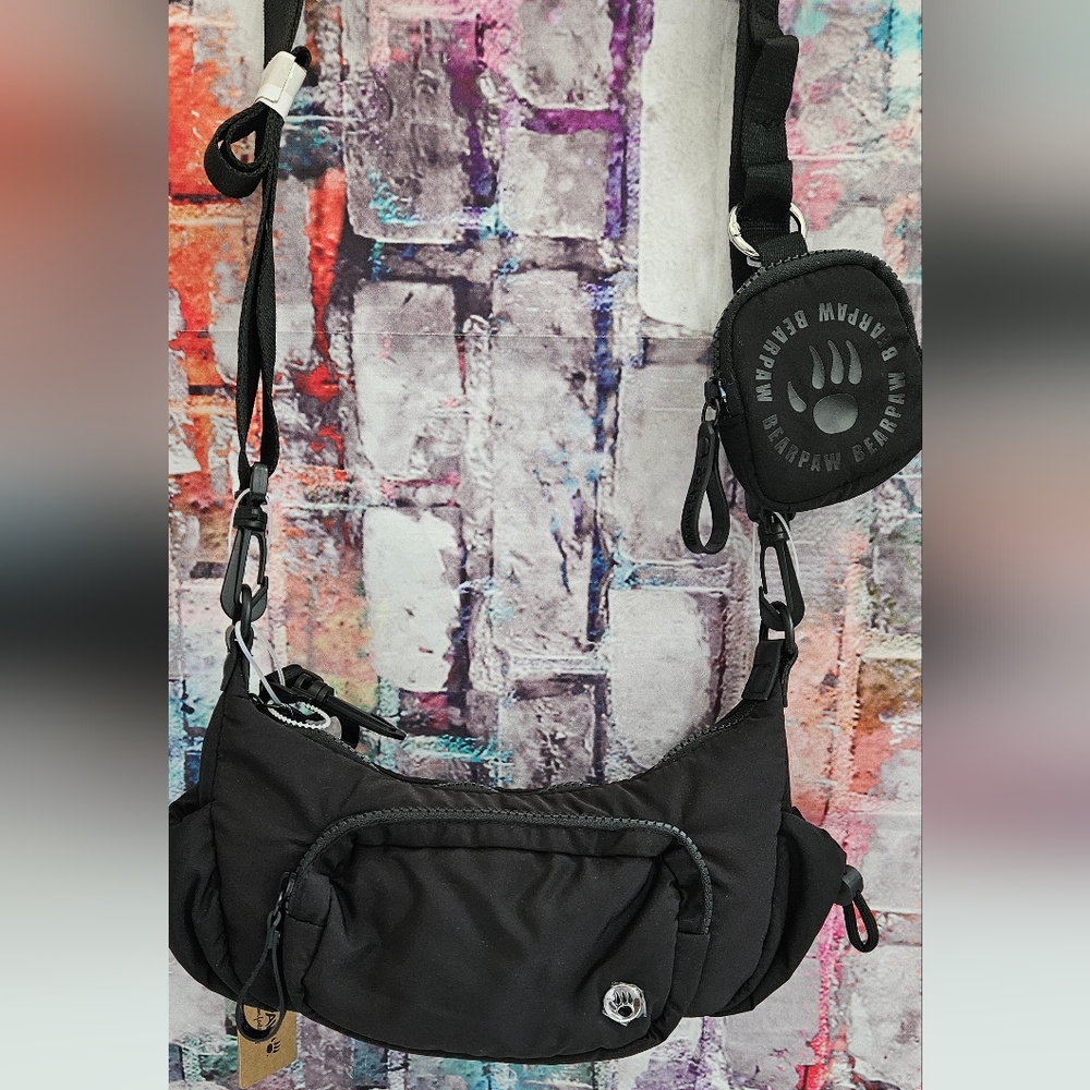 BearPaw Black Crossbody Bag W/ Coin Purse NWT - Picture 9 of 13
